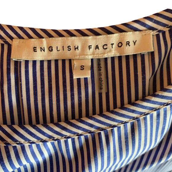 ENGLISH FACTORY - 2 pcs layered sweater  Gray knit Peplum blue white under Small - Picture 10 of 11